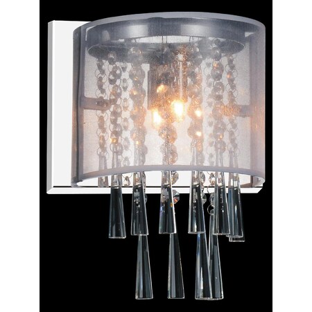 Cwi Lighting One Light Wall Sconce With Chrome Finish 5519W8C-1 (Off White)